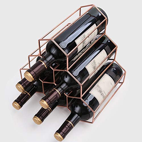 Soporte de botella de vino elegante de metal 6 botellas miniatura 2