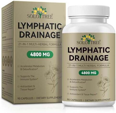 Kräutermischung für ein gesundes Immunsystem und einen ausgeglichenen Flüssigkeitshaushalt für Männer und Frauen，Natürliche Formel für ein ausgeglichenes Lymphsystem, 90 Kapseln