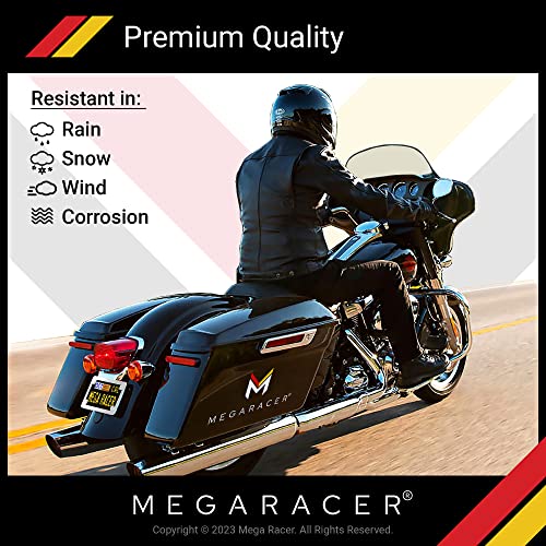 Mega Racer Chrome Harley Davidson Motorcycle License Plate Frame, All Models, Aluminum With 4 Holes, Weatherproof, Motorcycle Accessories, 1 Piece #TOP3