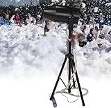 FJYAWEN 1000w Máquina De Efecto De Espuma con Trípode Y Bomba De Agua, (Cabezal Agitador Arriba/Abajo), Salida De Espuma De 20㎡/Min (Distancia De Chorro De 6-10m), Fiesta Discoteca Navidad