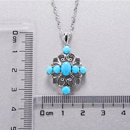 Pendentif argent 925 et turquoise naturelle anti-allergie pour peau sensible - 3