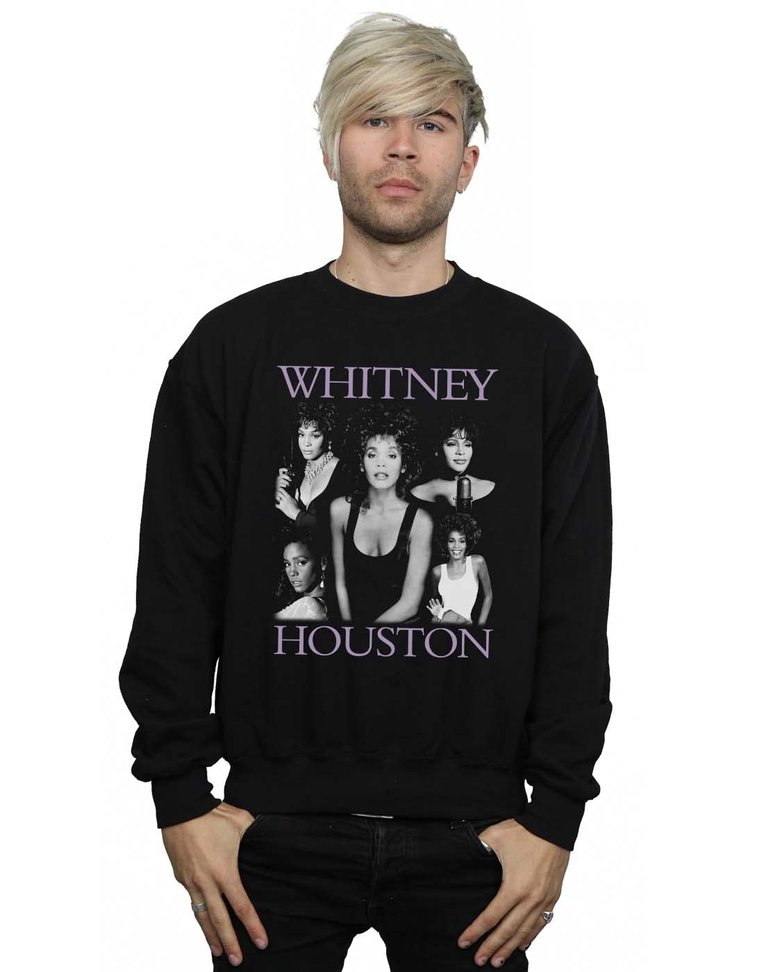 Absolute Cult Whitney Houston Men's Multiple Pose Sweatshirt Black Small