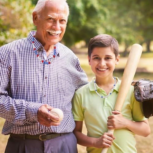 Jewdreamer 4 PCS Baseball Beaded Chain Necklace for Men,Bling Ice Collection Baseball Necklace Gifts, Diamond Rhinestone Discoball Necklace Dirp Accessories Necklace Gifts for Baseball Team Lovers4