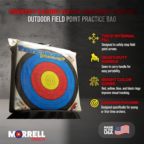 Image of Morrell Lightweight Outdoor Portable Youth Kids Range NASP Field Point Archery Bag Target with 2 Sides and 4 Shooting Spots for 30 Pound Bows