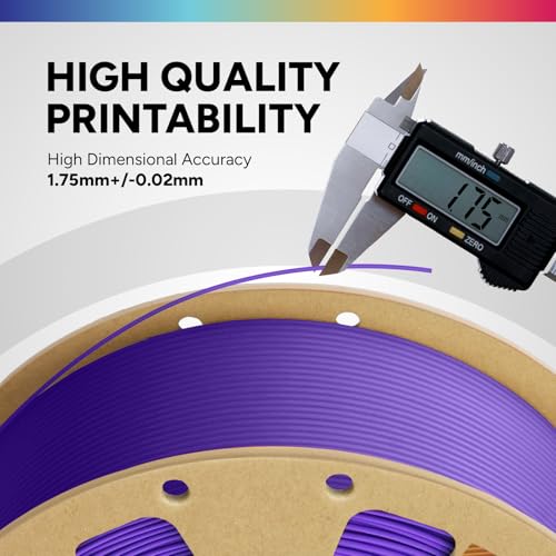 Image of OVERTURE PLA Filament 1.75mm, Neatly Wound 3D Printer Filament 1kg Spool (2.2lbs), Dimensional Accuracy + /- 0.02 mm, Fit Most FDM 3D Printers (Purple)