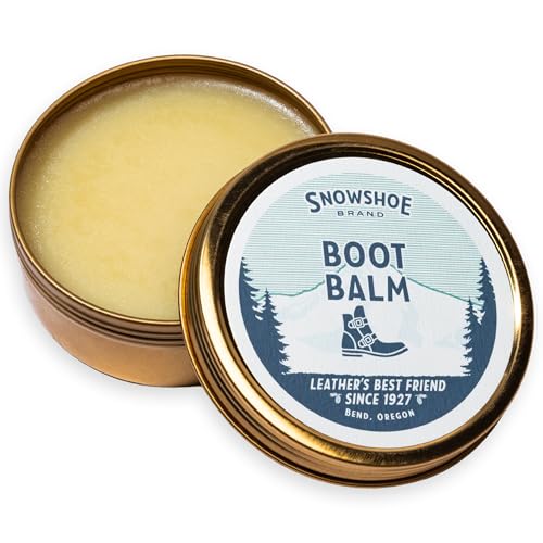 Snowshoe Boot Balm Made in USA Since 1927 - Protect Condition Restore & Waterproof - Leather Conditioner for Boots and Shoes (4 oz)