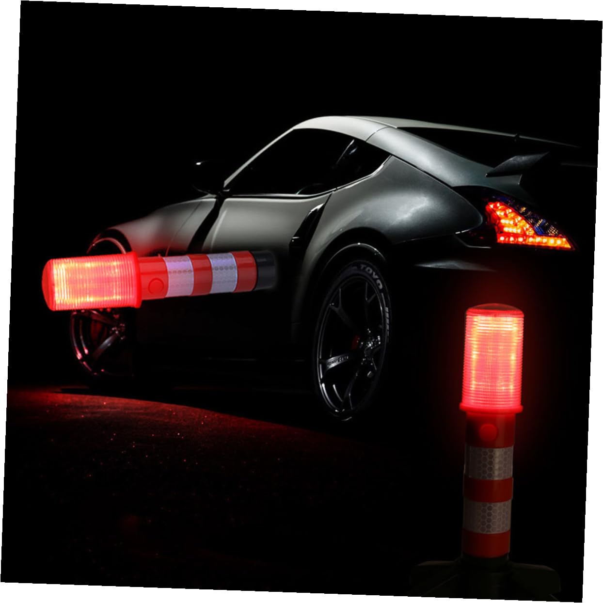 Luz de Trabajo de Emergencia Roja 1 Juego Abs PC para Señalización | Adhesión Magnética, Tamaño Portátil, Estuche Rígido Incluido, Uso en Control de Tráfico y Aviso Vial