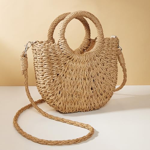 Bolso Tote de Paja Tejida para Mujer miniatura 4