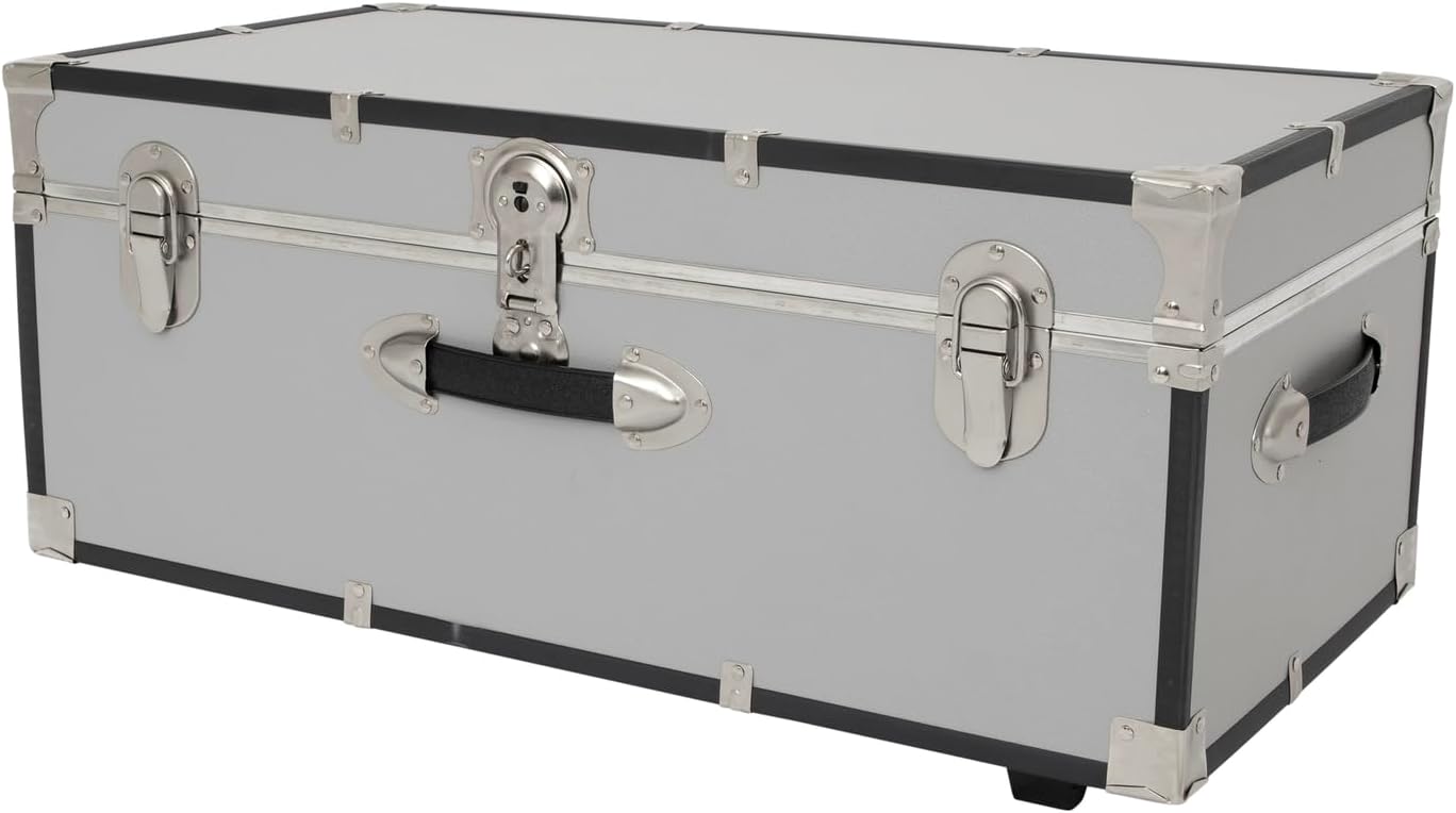 Seward Explorer Trunk with Wheels & Lock, Light Gray, 30-Inch