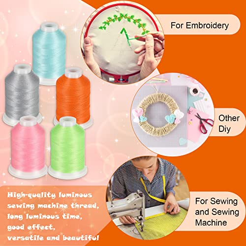 Fil à broder phosphorescent pour machine à broder polyester coloré couture 500 m