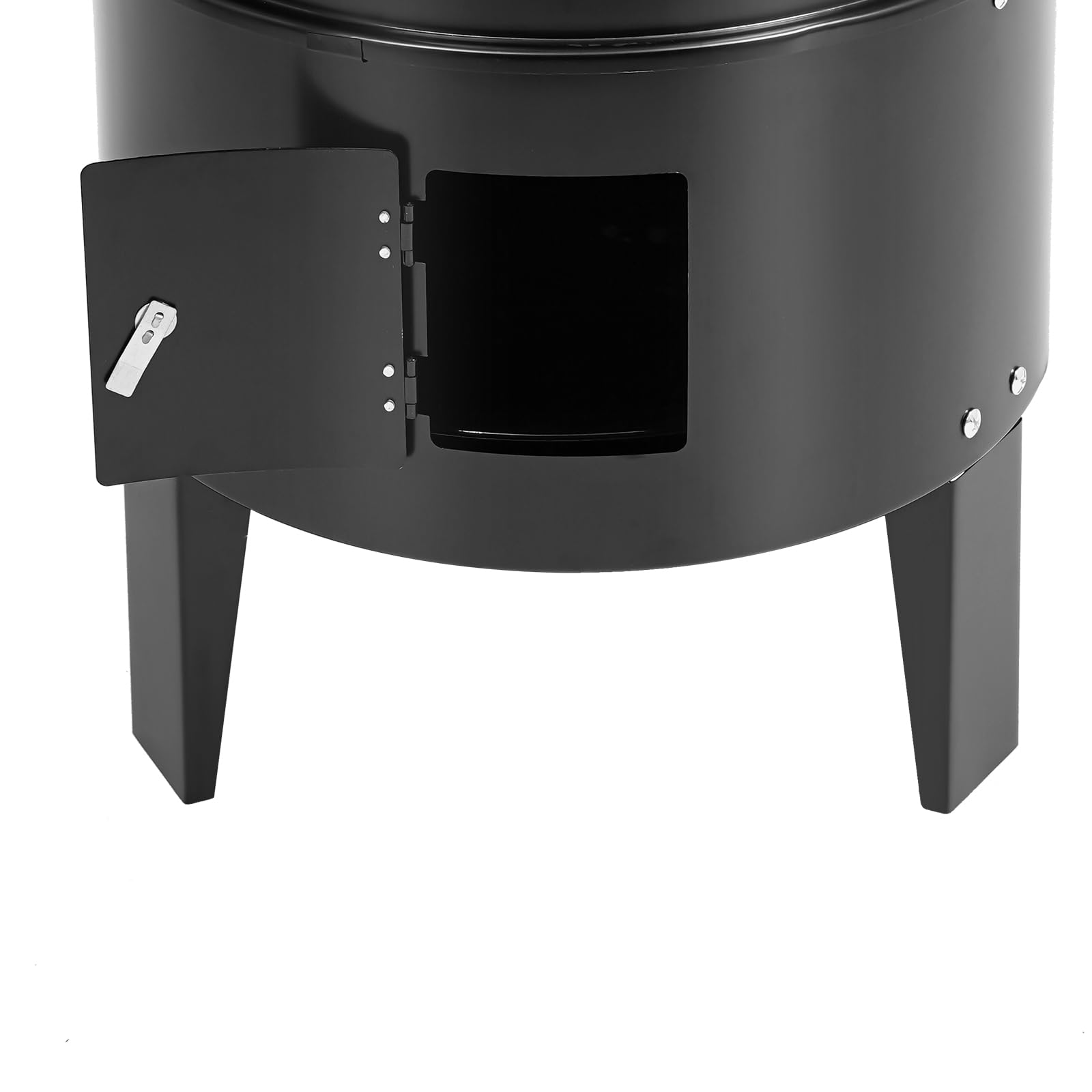 Smoker grill z termometrem, piec wędzarniczy do wędzenia i grillowania – grill 3 w 1 z żelaza z 2 poziomami, do ogrodu, na balkon i na zewnątrz, 40 cm