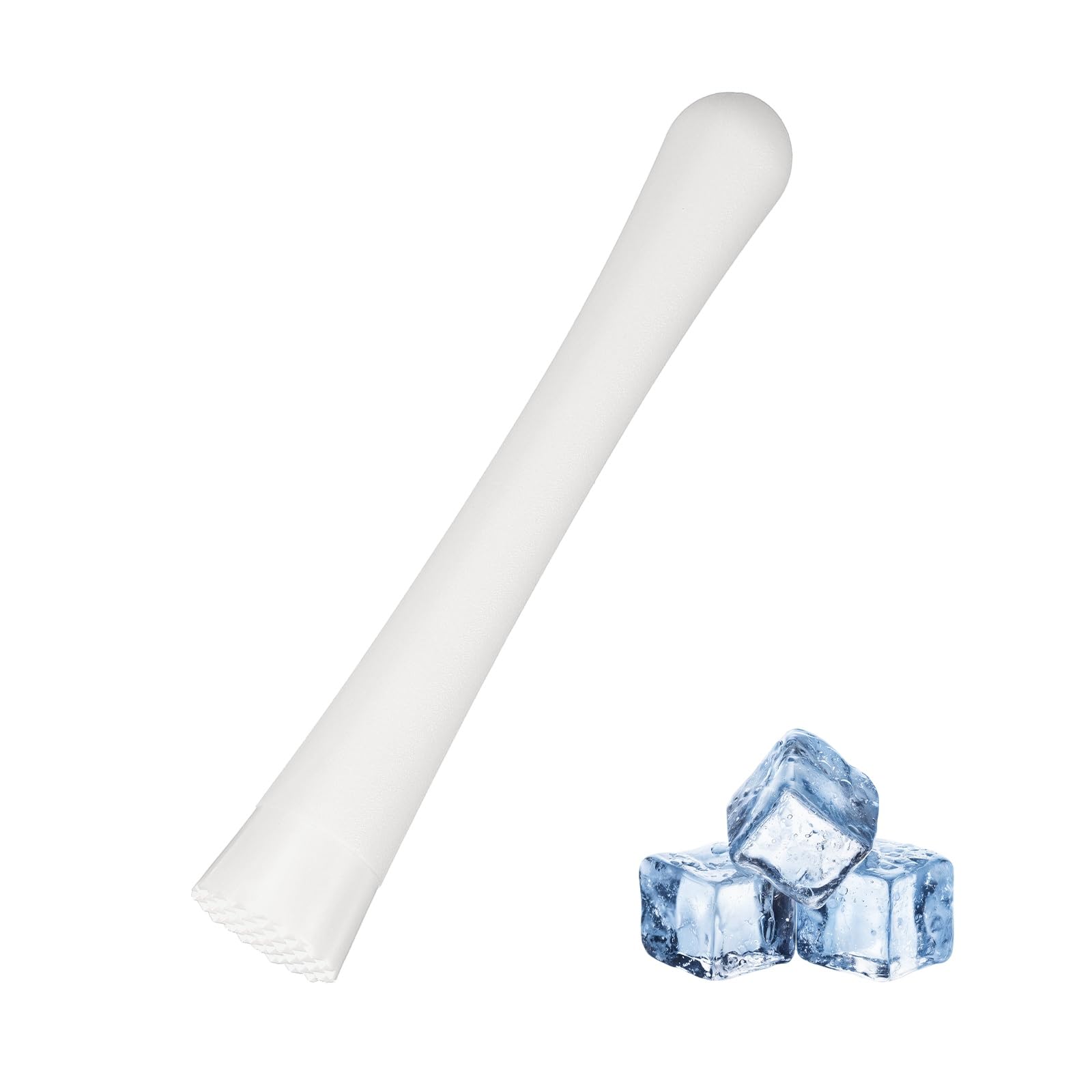 sourcing map Cocktail Muddler, 8 Inch PP Drink Muddler Bar Accessories Tools Ice Crusher for Home Party Cocktail Fruit Drinks, White (Thin)