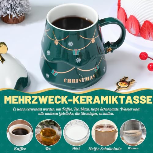 Weihnachtstasse Weihnachtsgeschirr Weihnachten Baum Tasse: Grün Weihnachtstassen Set Christmas Mug Weihnachtsbecher Groß Weihnachts Tasse – Bild 4