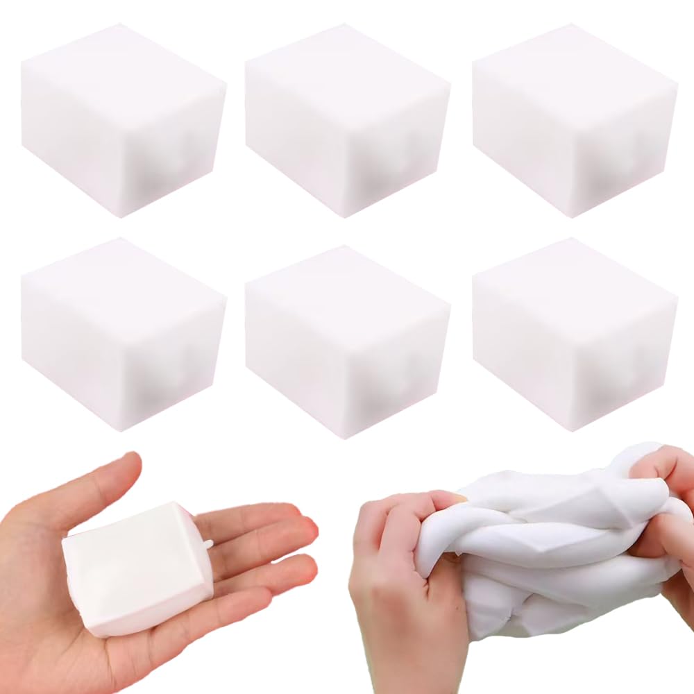 7 Pack Slow Rising Stress Cube, Squishy Ball Bulk for Kids Anxiety Relief, Sensory Pull Stretch Dough Ball Fidget Toy, Classroom Prize Box Toys for Classroom