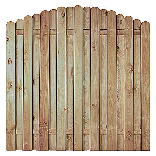 Sichtschutz Garten-Zaun Bochum Bogen | Zaunfeld im Maß 180x180 cm seitlich auf 160 cm abfallend (Breite x Höhe) | aus druckimprägniertem Kiefer/Fichte Holz | Bretterzaun | Bohlenzaun | Holz-Zaun