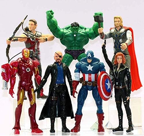 PAPCOOL Set 7 Action Figures 5 inch Hot Toys Legends Mini Small Toy Characters Figure Christmas Halloween Collectible Collectibles Gift Big Large Collectable Gifts for All Kids Young Boys Girl