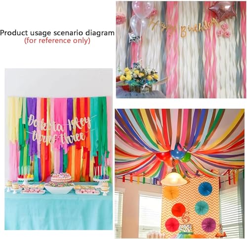 Image of Rose Red,Light Pink and Orange Crepe Paper Streamers Party Streamer 1.8 Inch Widening 6 Rolls,Pink Orange Party Decorations Streamer 82 feet per roll for Birthday Party Decor