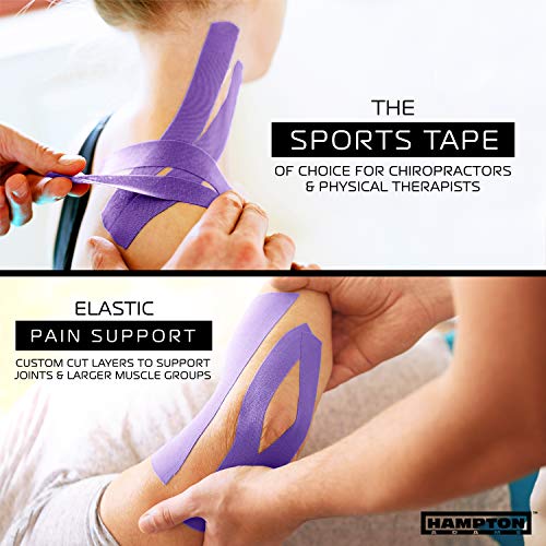 Image of Hampton Adams | As Seen on Shark Tank | Original Kinesiology Tape | 135ft Uncut Bulk Roll | Supports & Protects Muscle Wrist Knee Shoulder Back Plantar Fasciitis | Waterproof Hypoallergenic (Purple)