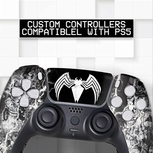 Image of Vennom Custom PS-5 Controller Wireless compatible with Play-Station 5 Console by BCB Controllers | Proudly Customized in USA with Permanent HYDRO-DIP Printing (NOT JUST A SKIN) (MODDED)