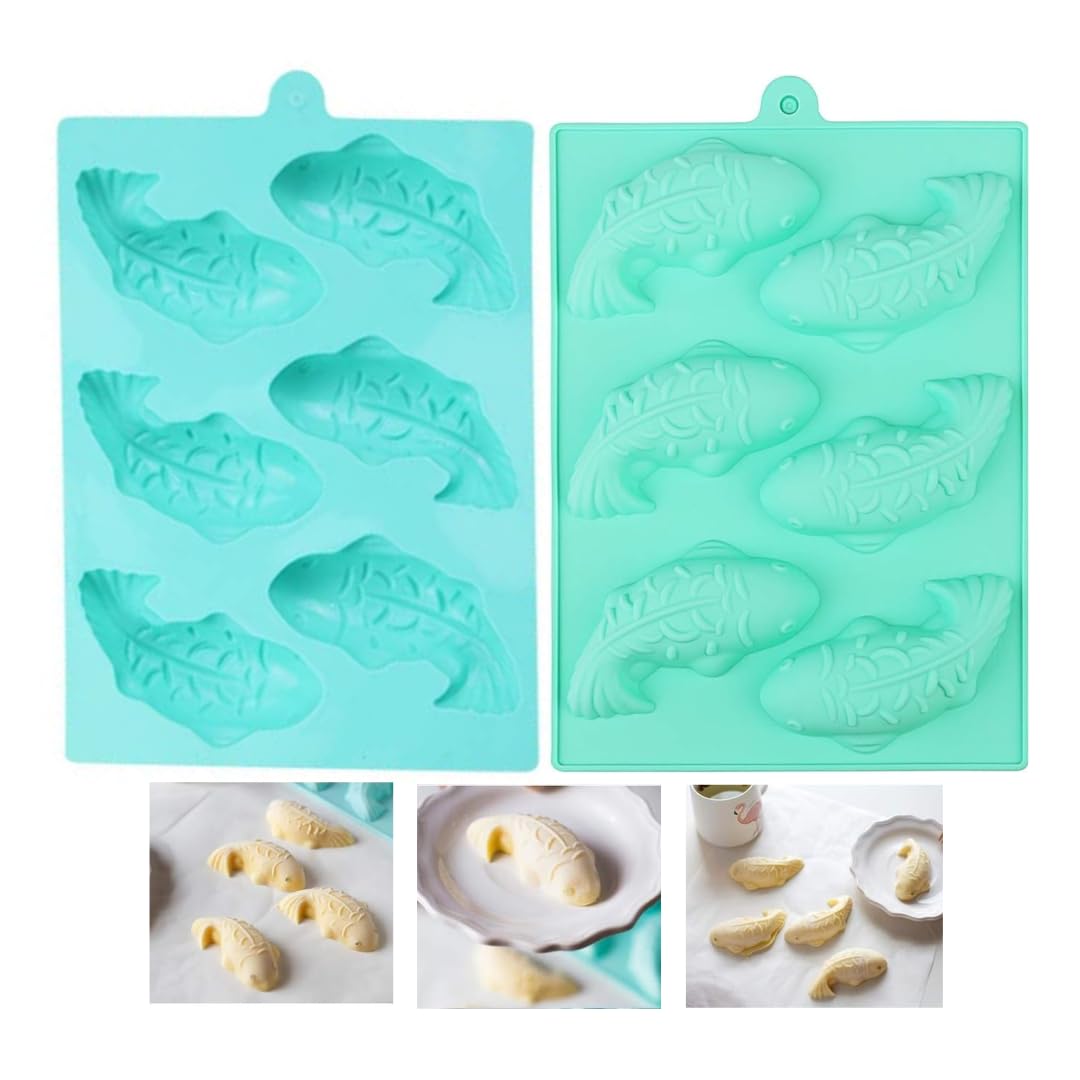 2 Pack Koi Fish Silicone Moulds Gold Fish Chocolate Cake Decorating Candy Molds Fish Shaped Muffin Baking Tools for Cupcake Dessert Pastry Polymer Clay Resin Candle Soap Molds-image-18