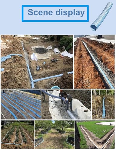 Tubo di scarico ondulato largo 15,2 cm, in PVC flessibile con filo di acciaio, soluzione di drenaggio tubolare espandibile da 14 m per una gestione efficiente dell'acqua e l'infiltrazione