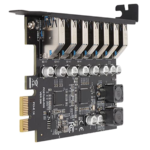 7 Porte PCI-E a USB 3.2, PCI Express USB 3.2 Scheda di Espansione Anteriore, Convertitore Hub USB3 Interno per PC Desktop Supporto Host per XP/7/8/10/11/per Linux