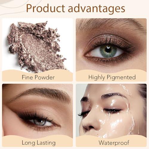 Feicuiyun Eyeshadow Quads, Blendable Matte, Metallic And Shimmer Finishes, Velvety Pigmented Creamy Formula, Four Way Quad Eye Shadow Palette, Talc, Paraben & Cruelty Free thumb #3