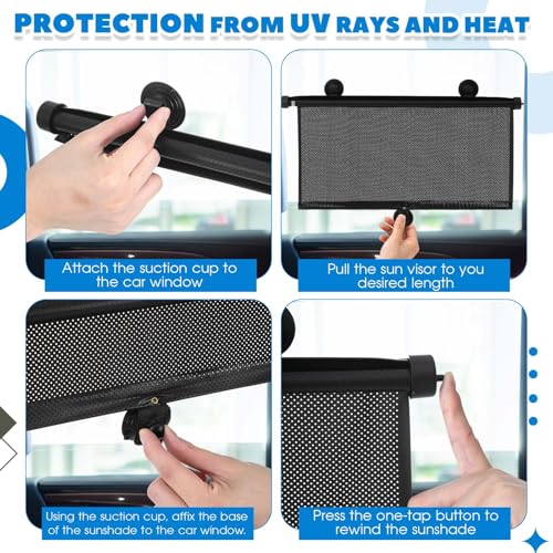 Blossound 2 Pack Retractable Car Window Shades