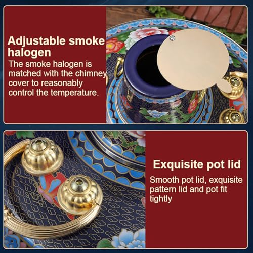Olla caliente de cobre tradicional China 1.5L para carbón miniatura 5