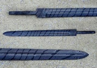 Damascus Steel Blank Blade Custom Handmade 32" Damascus Sword Blank Blade for knife making - Mega Blades