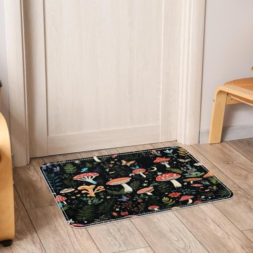 Tapete para puerta de perro que absorbe el lodo de las patas con diseño de hongos 7
