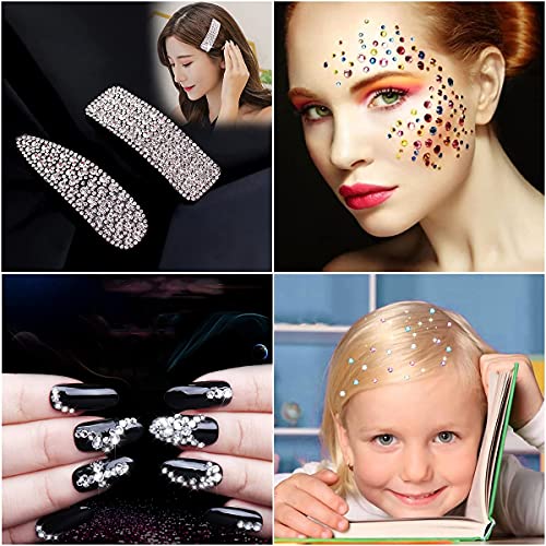 BOYATONG Strasssteine Selbstklebend, Strass Aufkleber, Glitzersteine Selbstklebend Silber, Selbstklebende Glitzersteine… – Bild 4