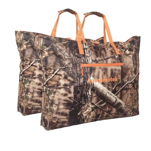 Auscamotek Scent Control Bags 2-Pack for Hunting Gear – 33'x28' Water-Resistant Camo Storage Bags for Clothing, Boots & Accessories – Deer Blind Woods Patterns