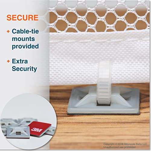 Rovingcove Stair Banister Guard 10Ft X 3Ft, Railing Safety Net For Baby Proofing, Child Safety Gate Cover, Balcony Mesh Netting, Pearl White #TOP3