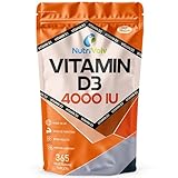 Vitamin D 4000IU | 1 Year Supply | 365 Easy-Swallow Vitamin D3 Tablets | Vegetarian | High Strength | Immune & Bone Support Supplement | General Health & Wellbeing | 100µg - Image 1