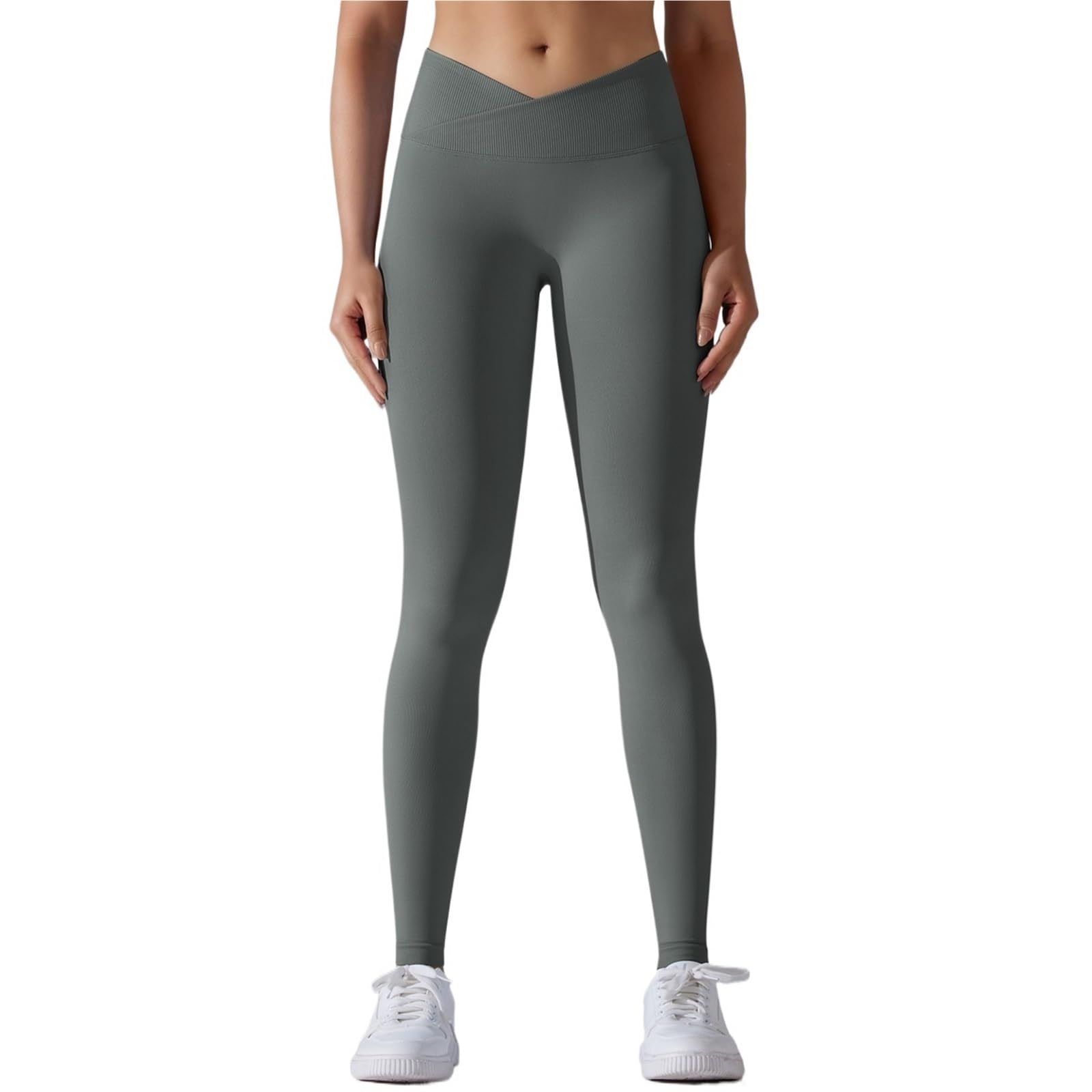 Crossover Talia Damskie Legginsy Do Jogi HIPS Podnoszenie Siłownia Bezszwowe Spodnie Sportowe Wysokie Fitness Trening Bieganie