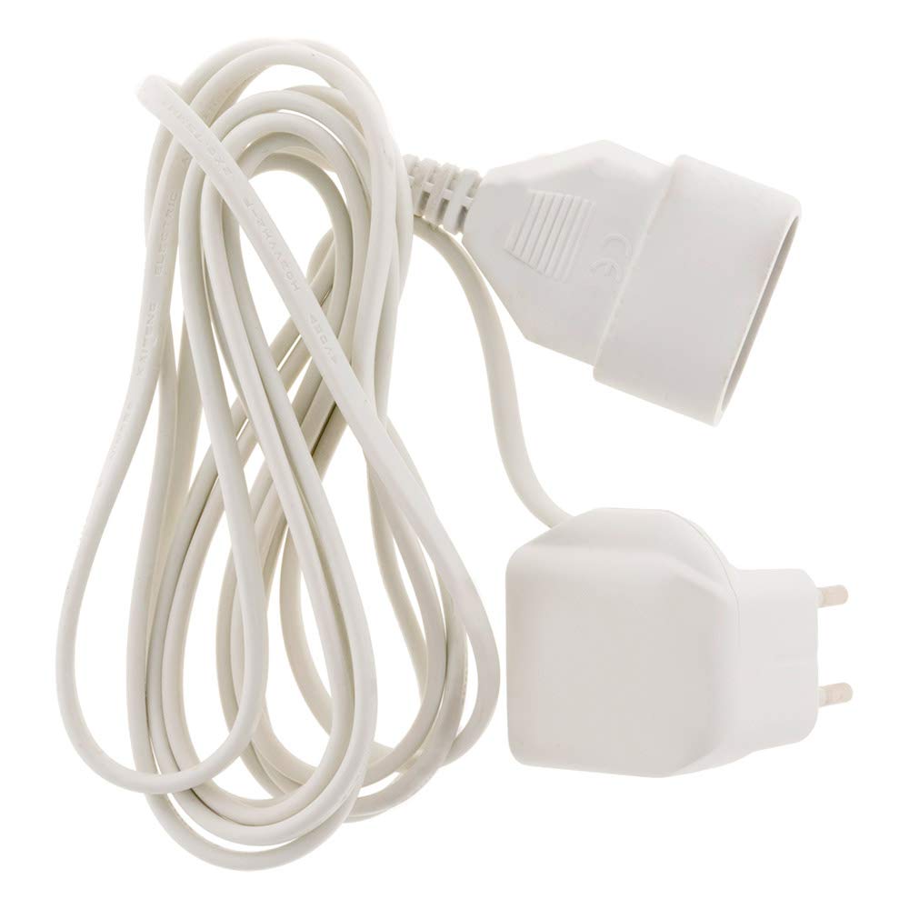 Zenitech - Przedłużacz HO3VVH2-F 2x0.75mm² 3m - PVC - Kompatybilny z Urządzeniami Elektrycznymi Wewnętrznymi, Wtyczka z Zasłoną Bezpieczeństwa, Certyfikaty NF i CE - Wygodne Użytkowanie Domowe - Biały