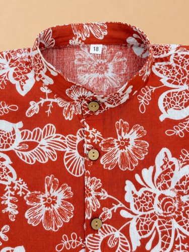 Image of A.T.U.N. (ALL THINGS UBER NICE) Boys 100% Cotton Printed Shirt | Half Sleeve Smart Casual Shirt for Kids | Soft Breathable Button Placket Top for Boys