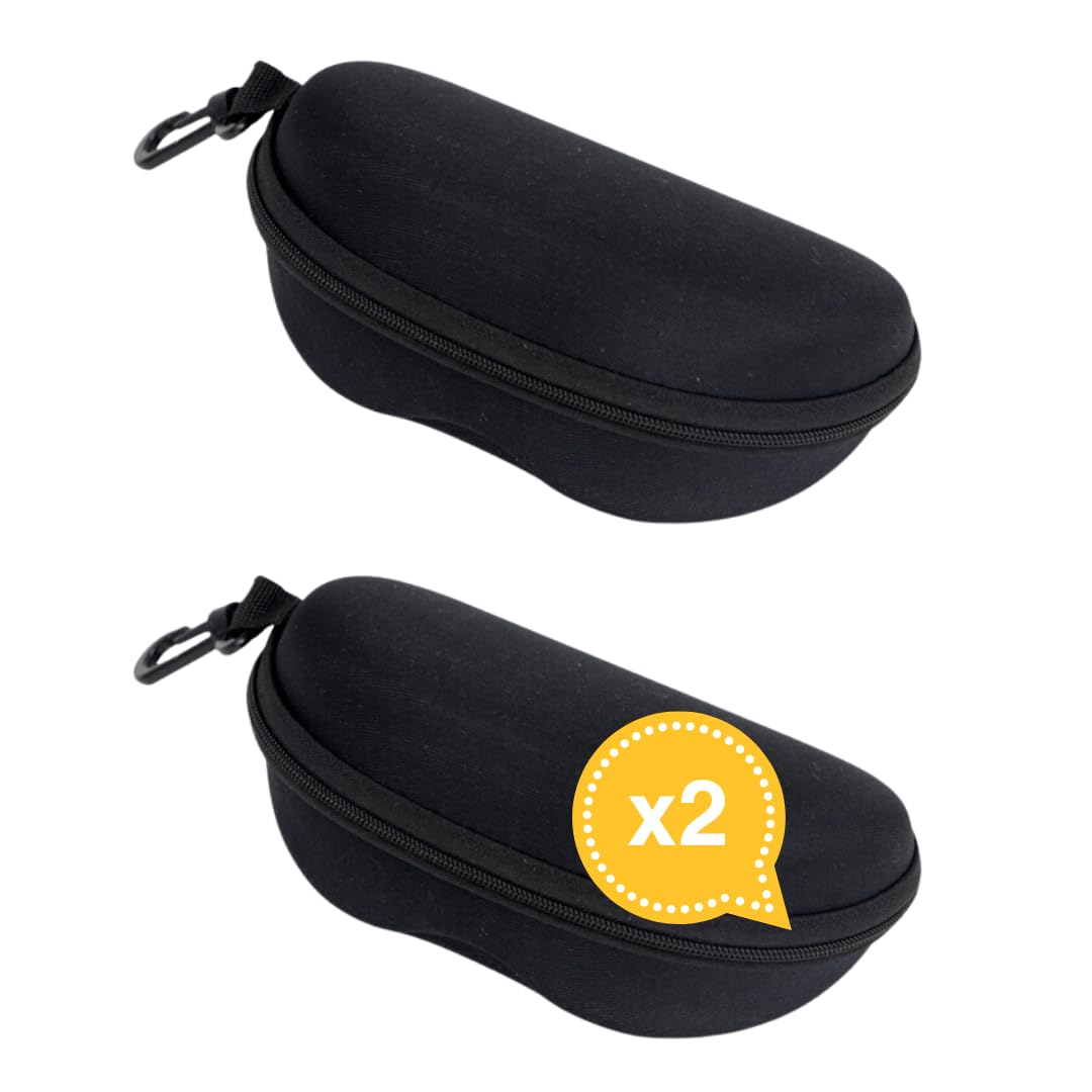 APUKESE(Pack 2) Funda rígida para gafas, válido para cualqiuer tipo de gafa (sol, graduadas, lectura..). Material resistente con cremallera doble. Protege tus gafas