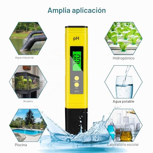 Miniatura 7 de Flintronic 4 En 1 Calidad Del Agua Medidor De Prueba, Combo De Medidor Digital De Ph Y Tds, Medidor De Ph De Alta Precisión De 0,01 Ph, Pantalla Lcd, Para Piscinas, Acuarios-Amarillo