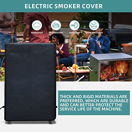 Kpt 32 Inch Masterbuilt Electric Smoker Cover, 500D Heavy Duty Waterproof Square 2 Burner Small Grill Cover For Weber, Smoke Hollow, Char Broil, Nexgrill Black Grill Cover, Fade And Uv Resistant. #TOP1