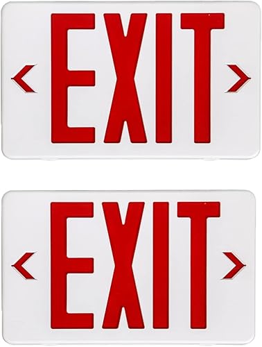Miniatura 14 de TANLUX Señal de salida roja con carcasa negra, luz LED de salida de emergencia con batería de respaldo, certificación UL, letreros de salida Carcasa