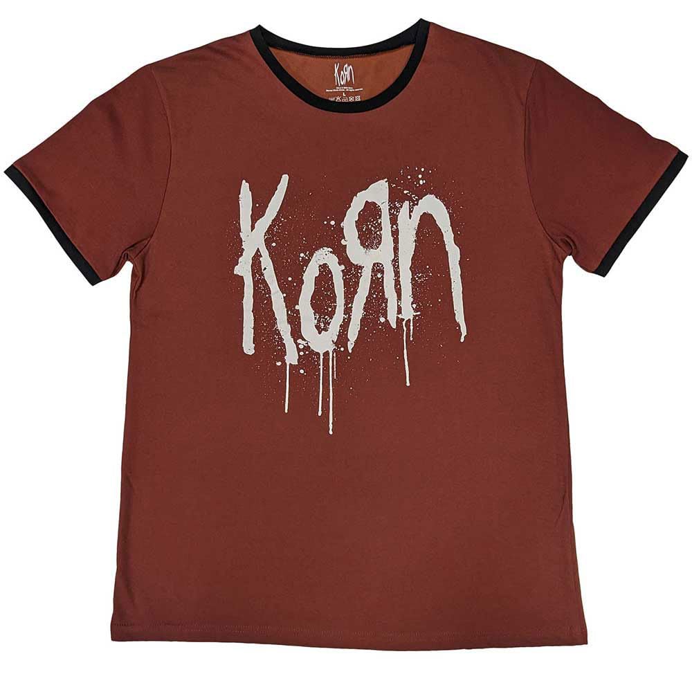 Rock Off officially licensed products Korn Band Logo Ringer T Shirt XL Red