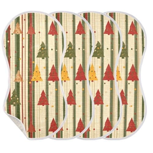 2 Pack Baby Burp Cloths, Soft Absorbent Burping Cloths for Babies, Cotton Milk Spit Up Rags, Large Size for Newborns, Baby Boys and Girls (Whimsical Holiday Print)3