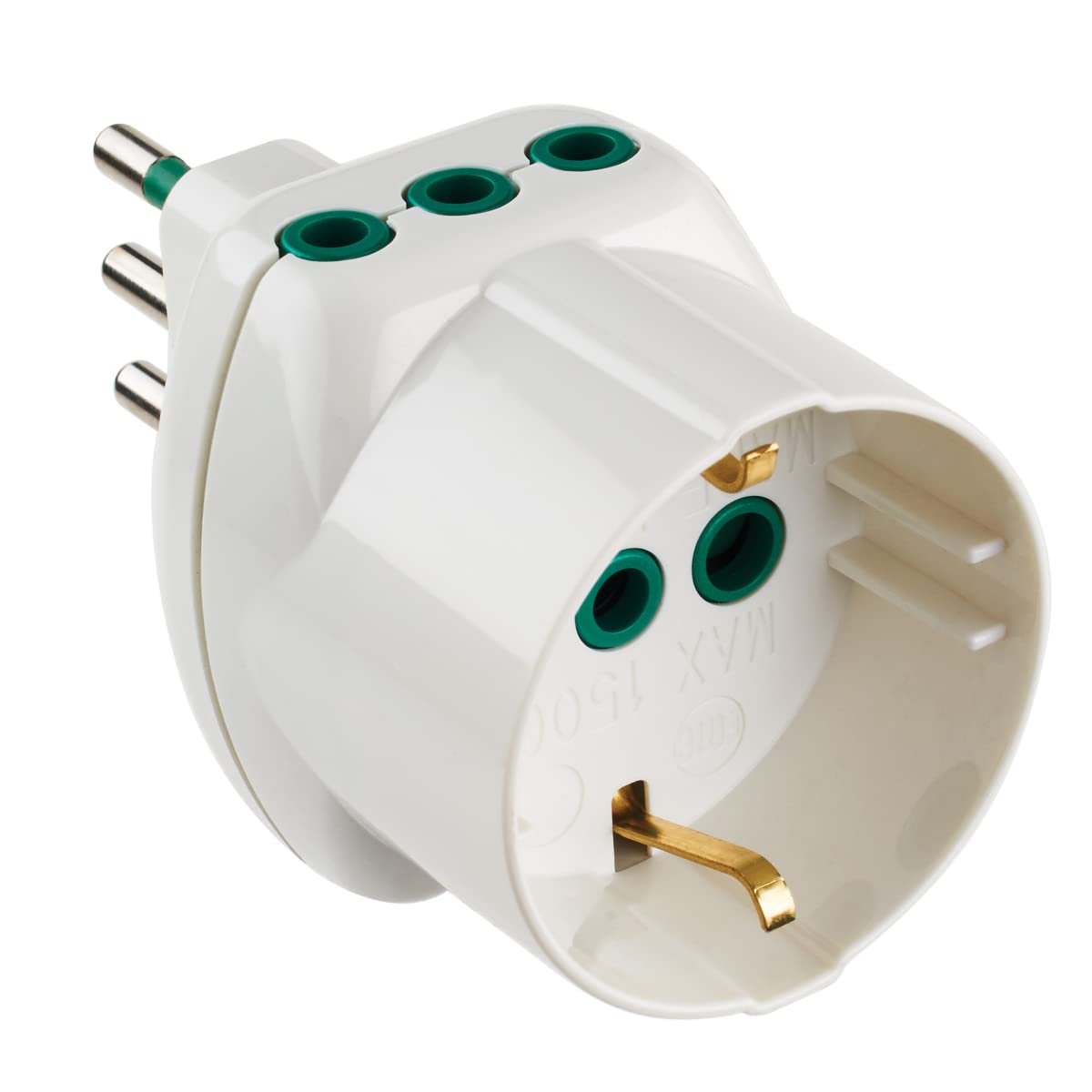 Fanton S.P.A. FANTON 82210-B3- set 3 pz adattatore triplo schuko bipasso da spina piccola 10A a2 prese italiane piccole 1 presa schuko 16A VERTICAL SYSTEM