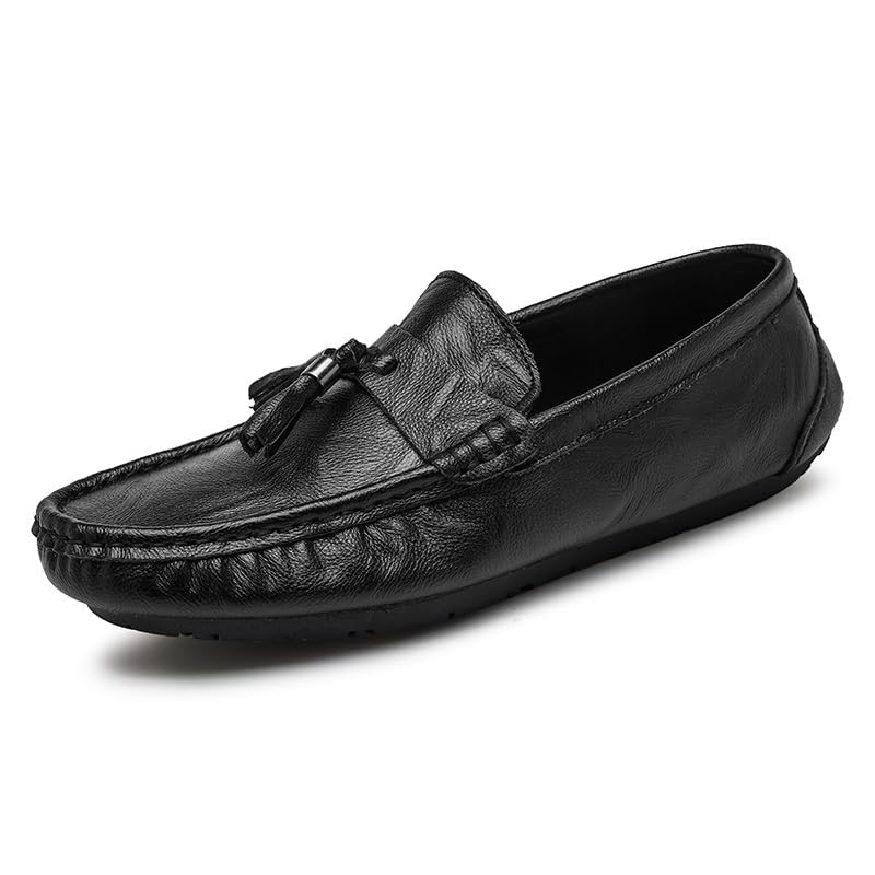 Men's Loafers Round Toe PU Leather Moccasins Shoes Slip Resistant Comfortable Flexible Outdoor Slip-on