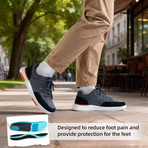 Image of OrthoComfoot Men's Orthopedic Cushioned Walking Shoes with Arch Support, Plantar Fasciitis Relief, Breathable Orthotic Fashion Sneakers for All-Day Standing & Heel Pain