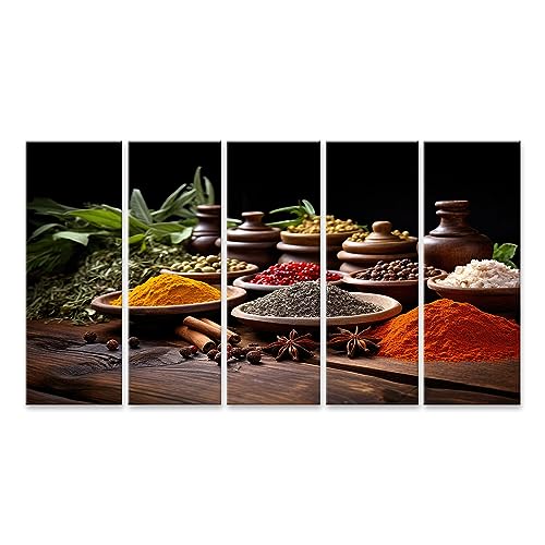 Image de cuisine épices sur table en bois pour une déco murale chaleureuse - 2