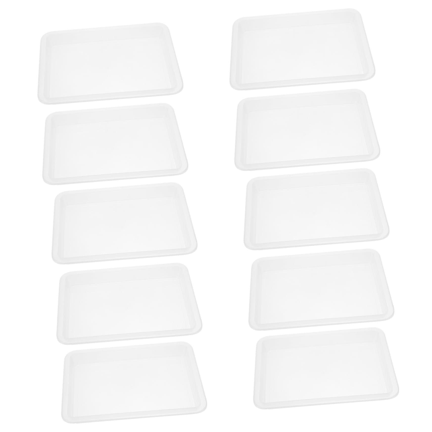 Plateau rectangulaire plastique pour loisirs créatifs Veemoon, lot de 10 pièces à surface lisse