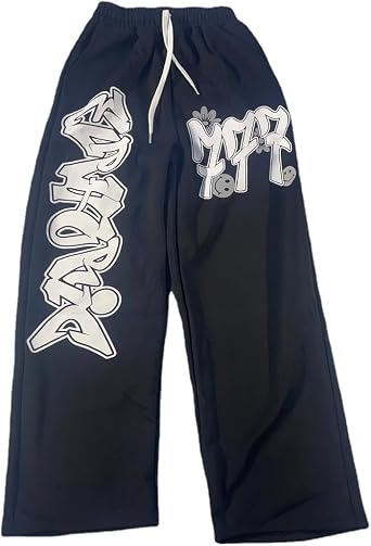Star Letter Printed Pants Casual Pants Mens and Womens Hip Hop Sports Pants Wide Size Sports Pants